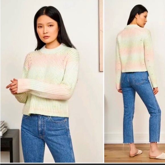 La Ligne Sweaters - NEW La Ligne Ribbed Space Dye Crewneck Sweater L Large